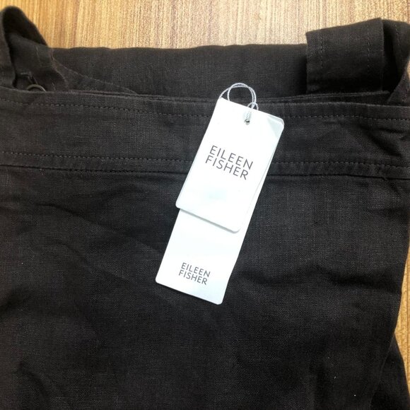 EILEEN FISHER Organic Linen Dress, Style S3RII-D5158, Espresso Color, XS - Picture 5 of 5